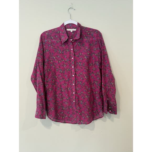 Xirena Womens Floral Cotton Silk Button Up Blouse Size Small 2425 - Picture 3 of 10